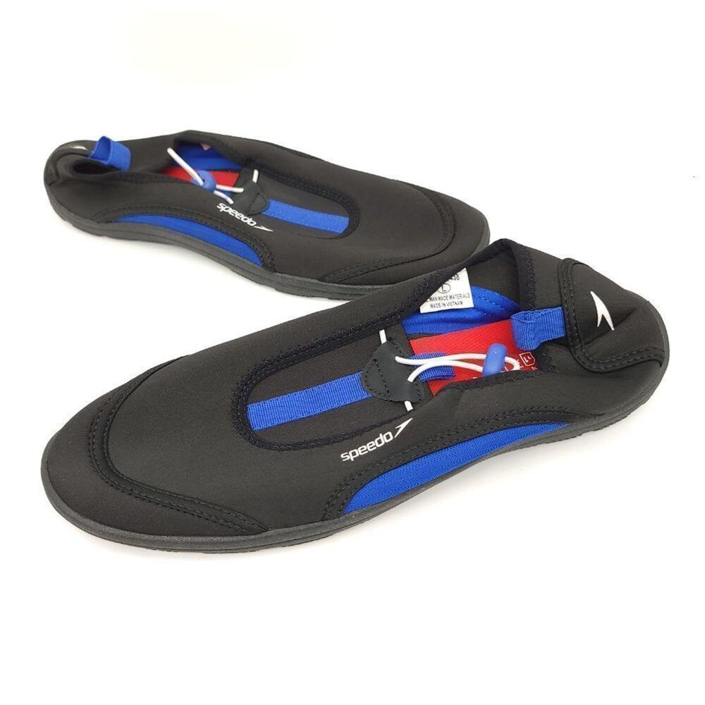 Speedo Shoes Mens Black Blue Water Shoes New Without Tags Size Large
